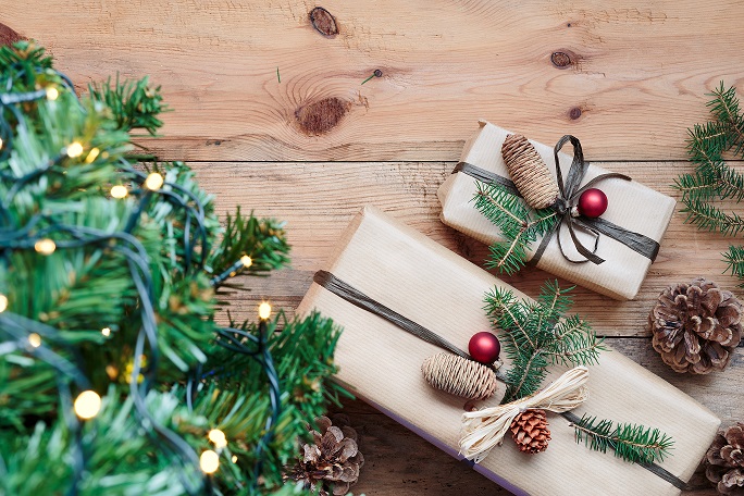 Christmas tree with presents underneath