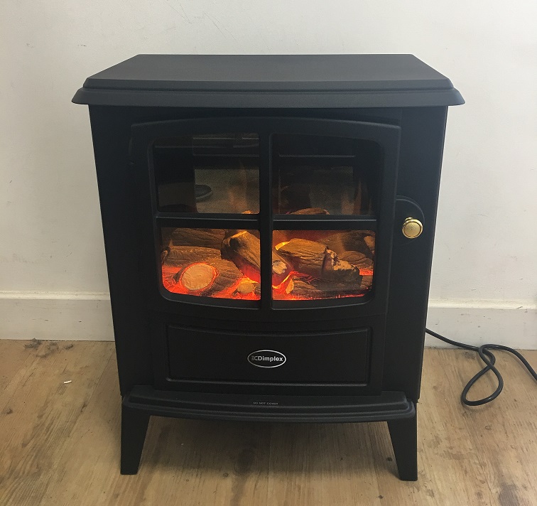 log effect free-standing stove